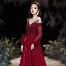 敬酒服新娘2025春秋新款红色结婚孕妇大码宴会气质长款回门礼服裙