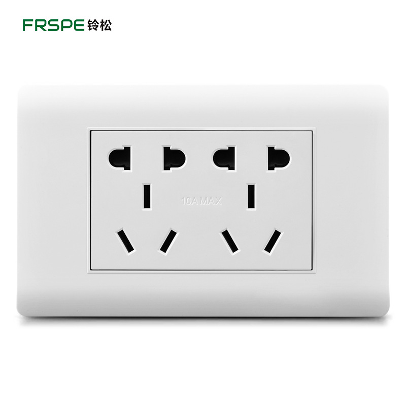 De una sola pieza de 10 agujeros de tipo 118 interruptor de pared socket decoración del hogar panel de interruptor de enchufe blanco de dos posiciones de 10 agujeros socket