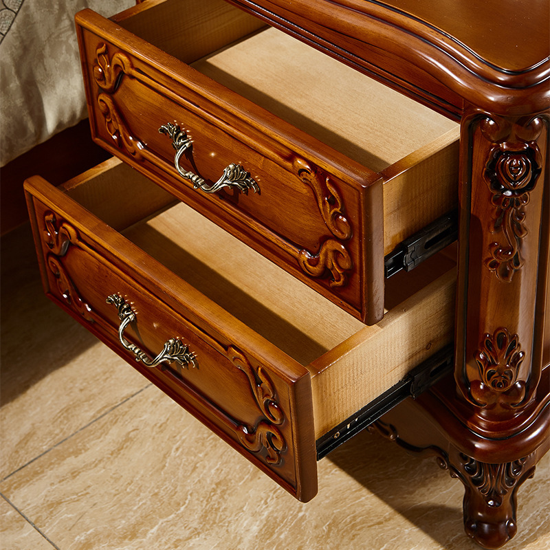 American Bedside Table Solid Wood Oak Bedside Table Bedroom Storage Storage With Drawer European Carved Bedside Cabinet Zoppah Com Zoppah Online