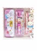 Cartoon stationery with animals, children's set for elementary school students, double-layer gift box, pencil case for pencils, ruler, dolphin