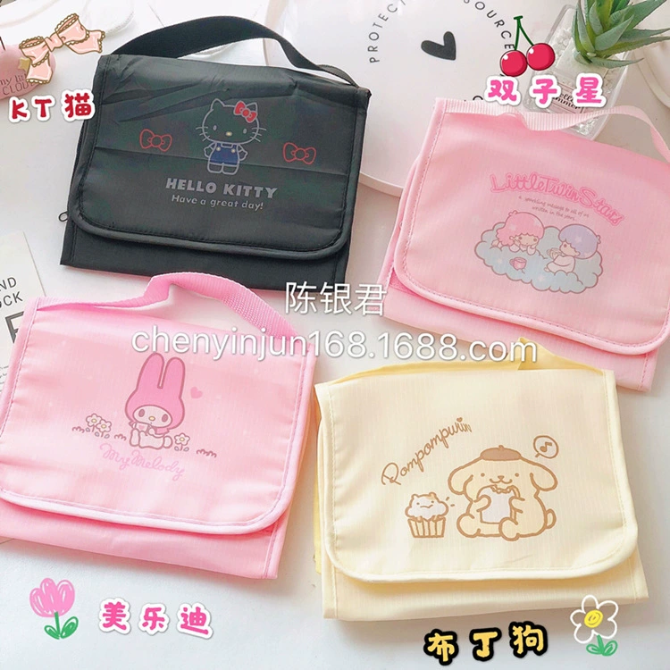 Foldable handheld organizer bag to go out, cosmetic bag