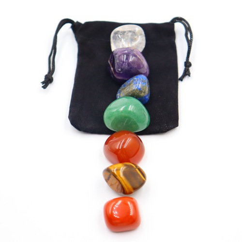 2 pack 7 available energy yoga stone seven color crystal original stone, natural stone the original stone chakra gem furnishing articles