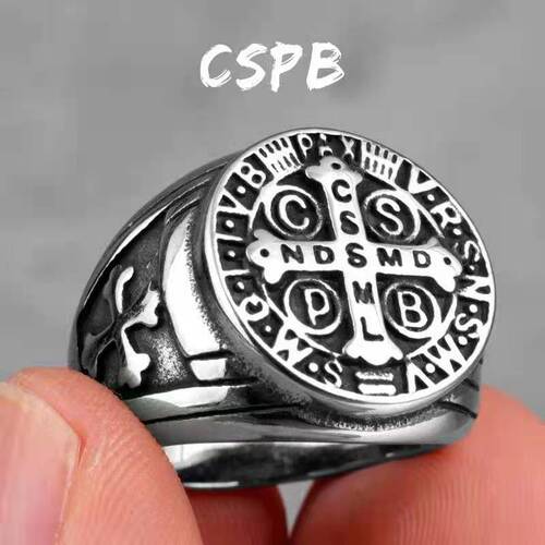 titanium steel ring cspb cross male ring stainless steel