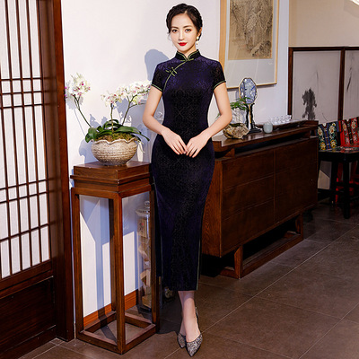 Chinese Dress cheongsam for womenOne piece of cashmere cheongsam dress for women
