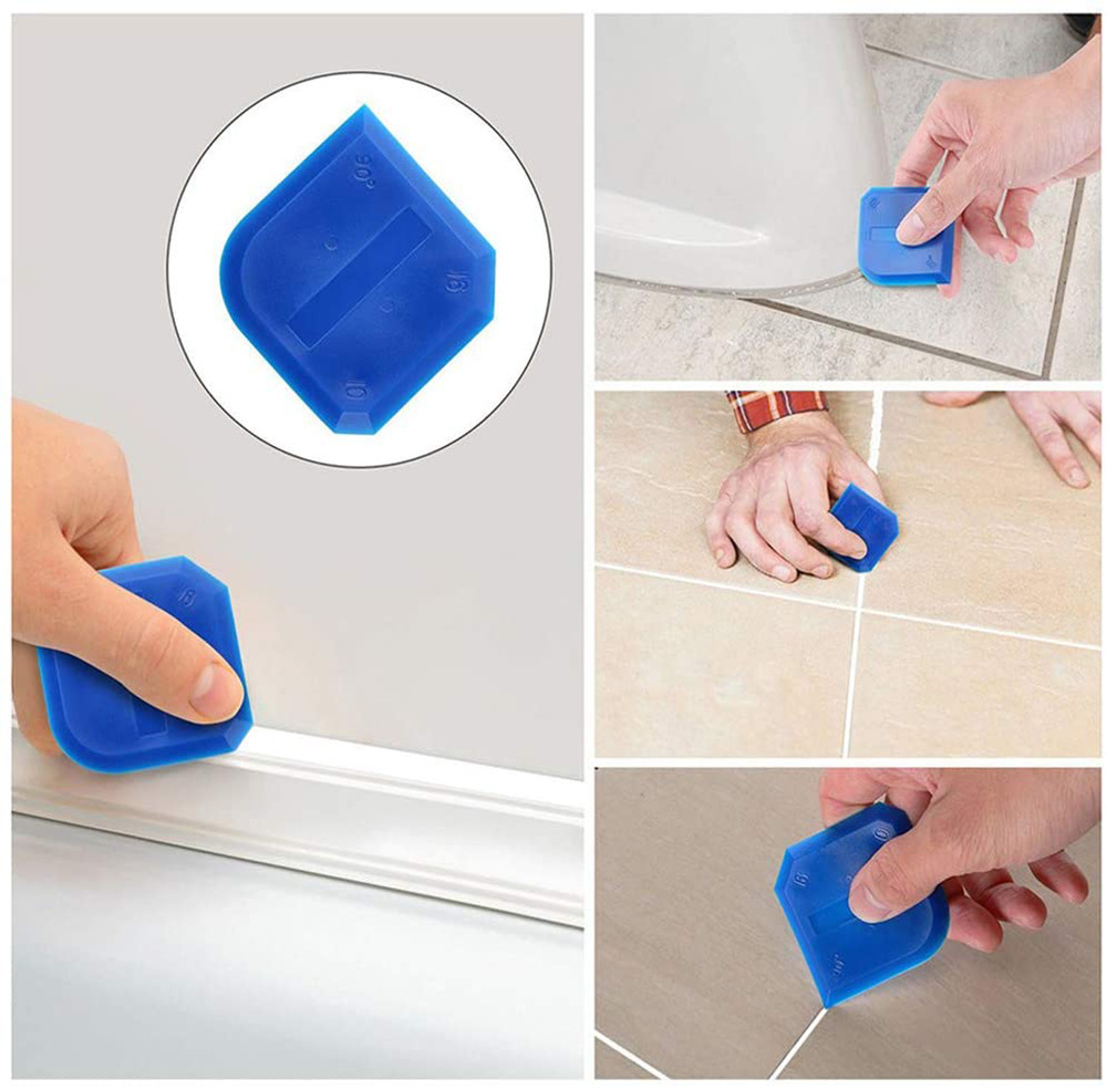 9-pieza de silicona sellador azulejo costura vidrio raspador lechada de refuerzo de limpieza raspador pala