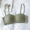 Wireless bra, underwear, glossy bra top, straps, push up bra, Japanese and Korean