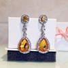 Fashionable shiny crystal earings, earrings, universal accessory, European style, wholesale