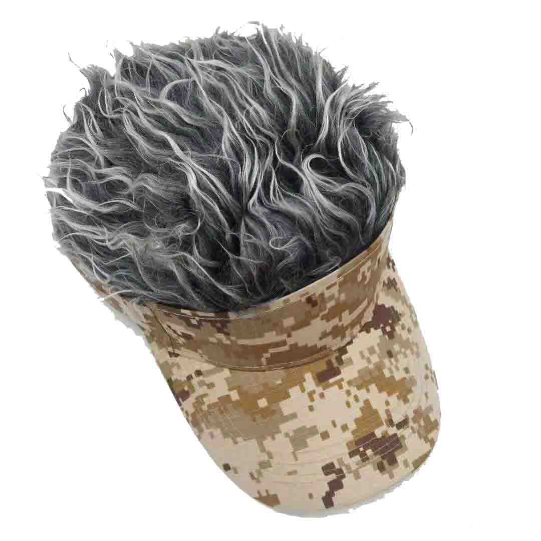 Camouflage-Hut für Erwachsene, kreative Perücke, Baseball-Mütze, vielseitige europäische und amerikanische Mode, Sonnenschutzhut aus Baumwolle, Outdoor-Sportmütze_voghion.com