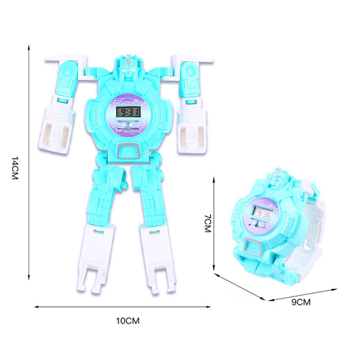 Transformation Electronic Children's Watch King Kong Robot Toy Transformation into Iron Man Luminous Ground Push Toy Prize Wholesale
