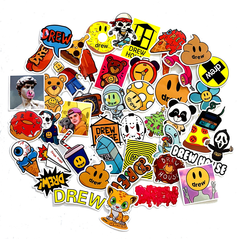 80张/新款明星周边贾斯丁比伯涂鸦贴纸装饰汽车摩托车个性防水贴