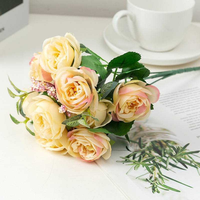 Vente En Gros Simulation Rose Bouquet De Mariage Fleurs display picture 5