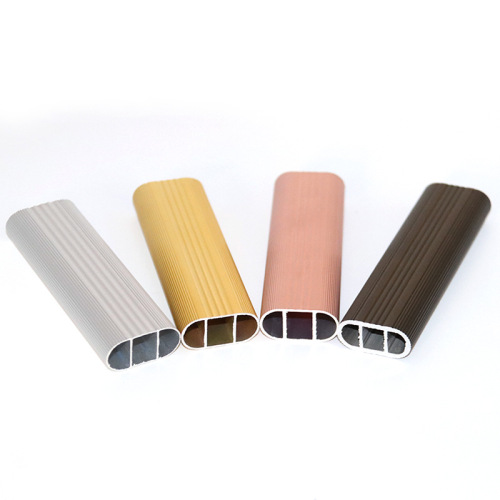 Manufacturer direct supply clothes rail aluminum alloy bracket cabinet wardrobe clothes rod fine texture double-ribbed thickened clothes rod pipe