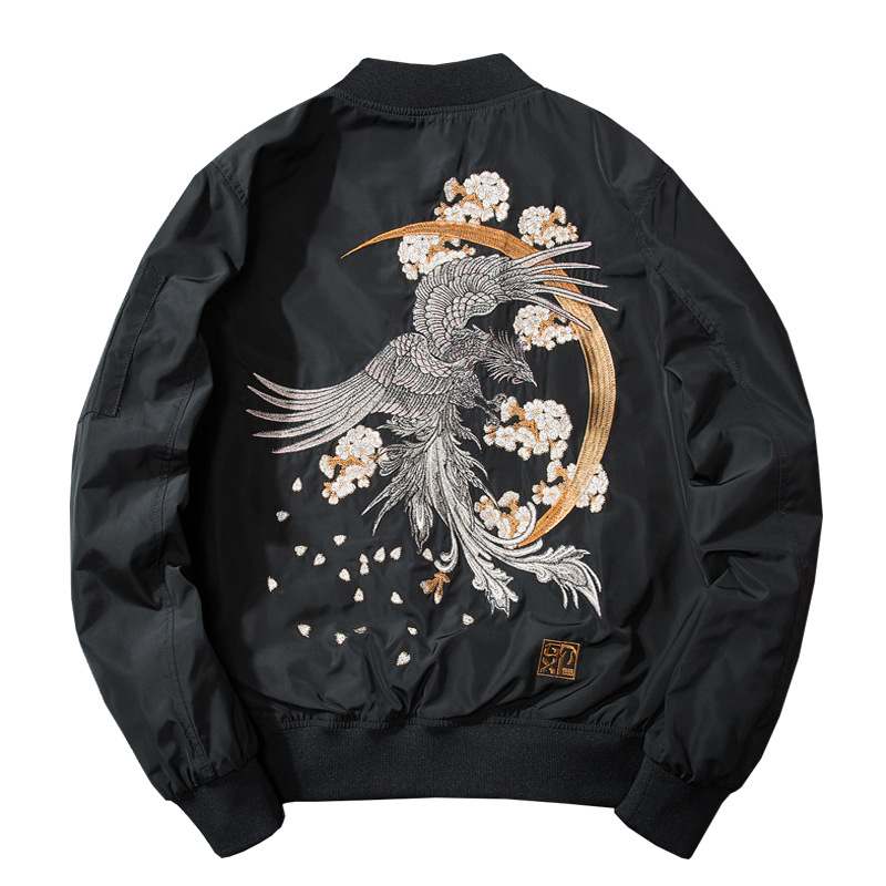 Marca de moda japonesa Yokosuka Phoenix bordado MA-1 chaqueta de piloto de la Fuerza Aérea hombres y mujeres pareja chaqueta de uniforme de béisbol