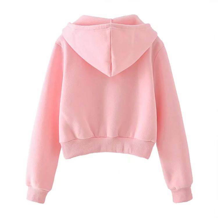 casual simple solid color wild cardigan hooded sweatshirt NSLD28928