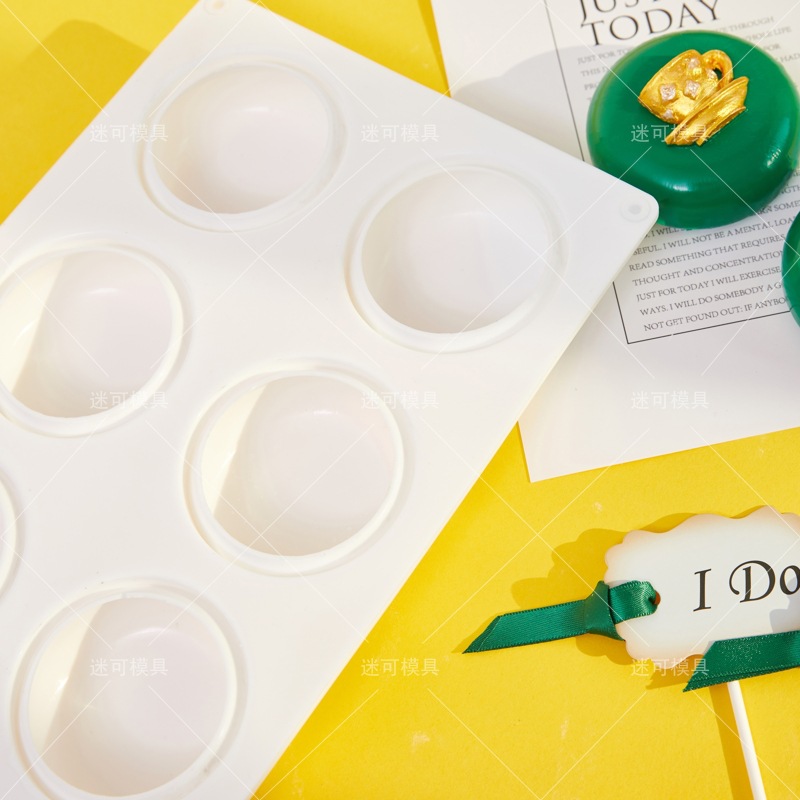 8-pieza plana redonda mousse pastel molde DIY para hornear molde de silicona fondant molde francés pastelería hornear herramienta en stock