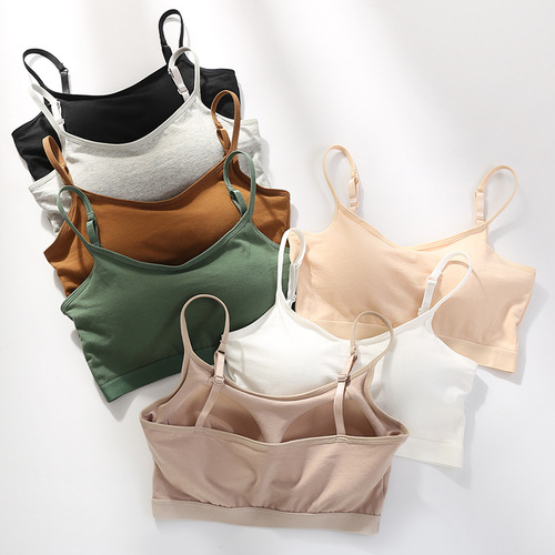 Pure cotton beautiful back sling Internet celebrity hot-selling chest-wrapped girl student gathered anti-exposure underwear all-in-one bra tube bra