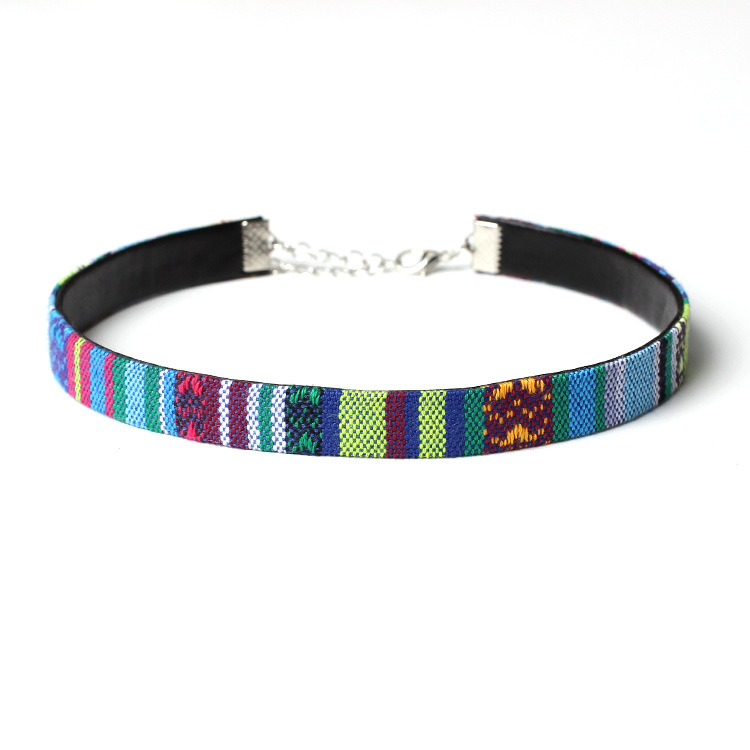 5g Weight Choker Classification Wedding, Travel Occasion Women'S Gender Ethnic Style Style Blue, Black Color Fashion Handmade Color Embroidery Short Necklace Wholesale 9