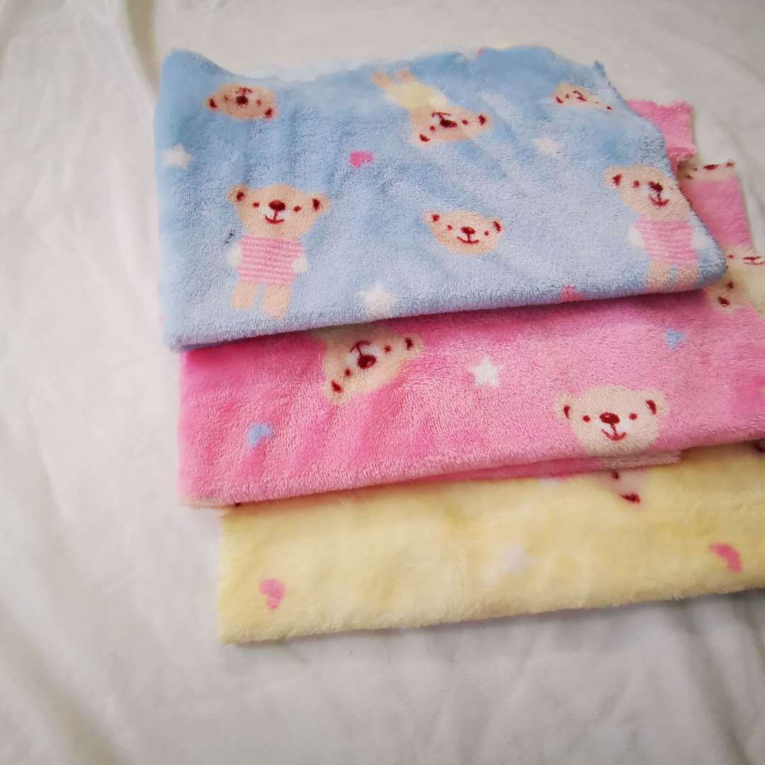 现货 法兰绒 印花双面珊瑚绒布料 秋冬暖暖库家居服童装睡衣面料