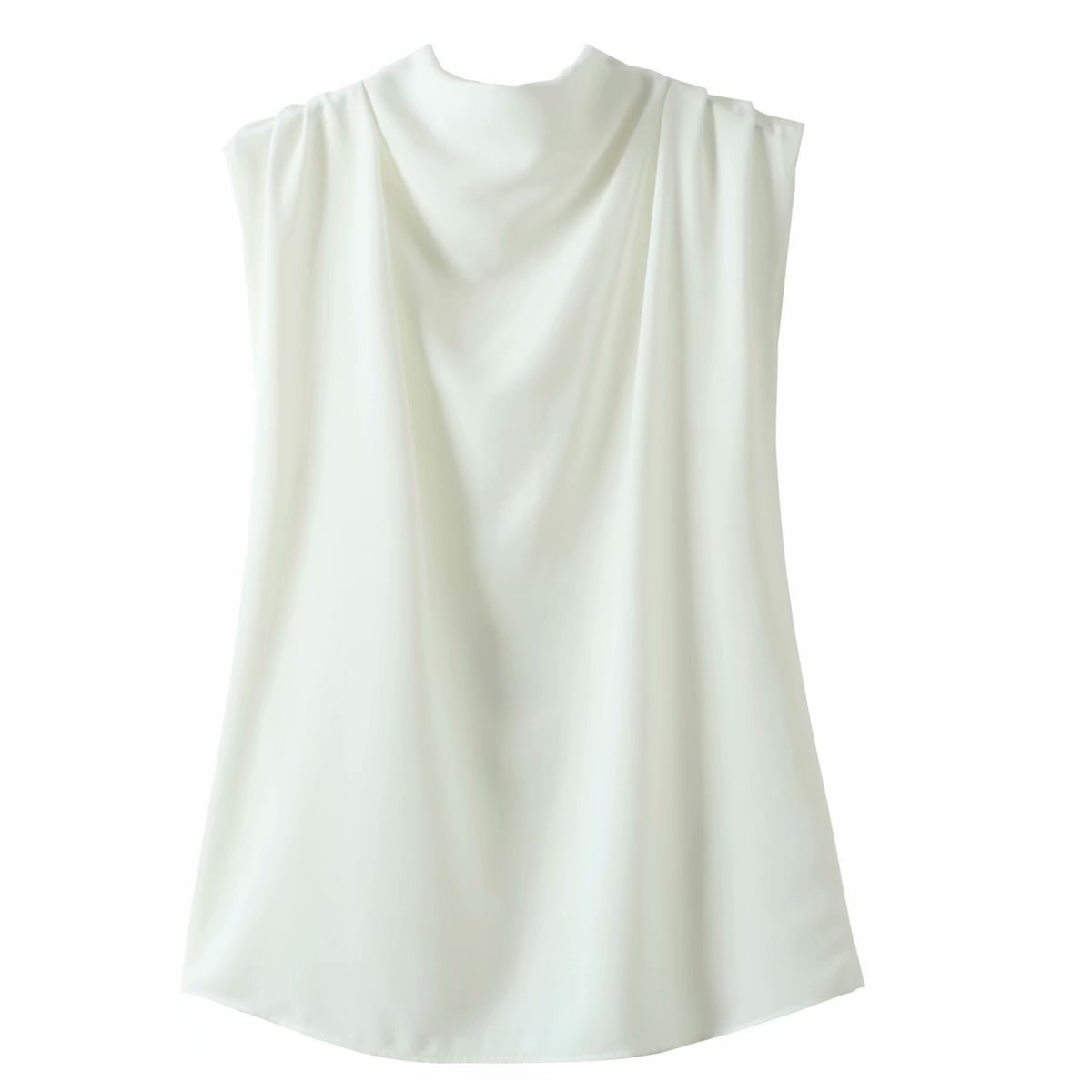 two-color sleeveless stand-up collar shirt NSAM6725