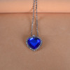 Marine fashionable blue accessory, necklace, European style