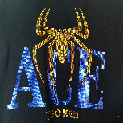 厂家直销小额批发烫画烫图烫钻图案 T恤烫画图案新款字母蜘蛛图案|ms