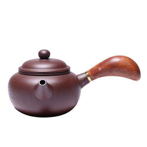 Yixing original ore purple mud hand-painted purple clay pot Tang Yu pot horizontal handle side handle tea set mixed batch online store agent one piece drop shipping