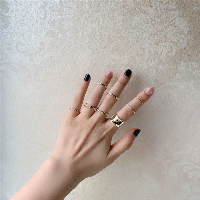 twisted ring set sense finger ring plain ring wholesale nihaojewelrypicture4