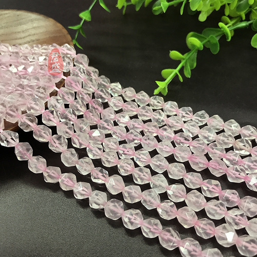 Factory Direct Sale Natural Pink Crystal Ice Diamond Faceted Star Shaped Angle Original Handchain Earrings DIY Accessory with Beads