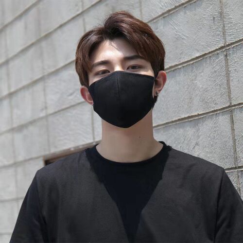 Pure cotton unisex black double-layer breathable windproof pure cotton fabric for cold and dust resistance, wholesale