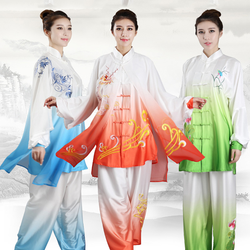 Gradual embroidery tai chi chinese kung fu clothing women's martial