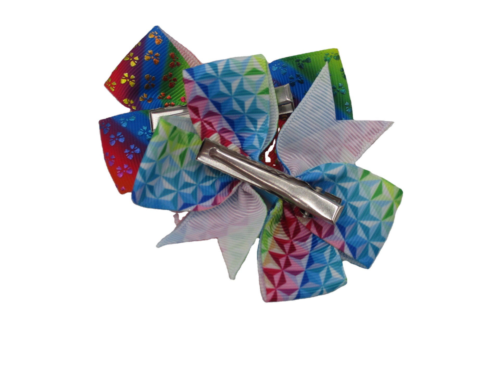 Rainbow children's hairgrip with bow