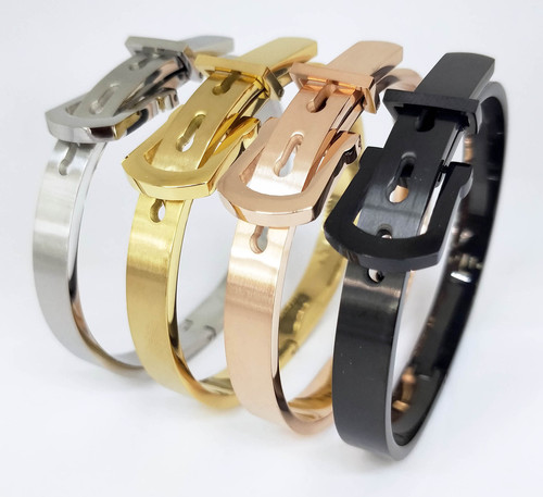 Korean-style European and American men's belt buckle bracelet, multi-color available titanium steel bracelet, stainless steel belt buckle bracelet wholesale