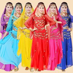 Wholesale belly dance clothing new Indian dance performance set belly dance stage performance dress long sleeve with fringe