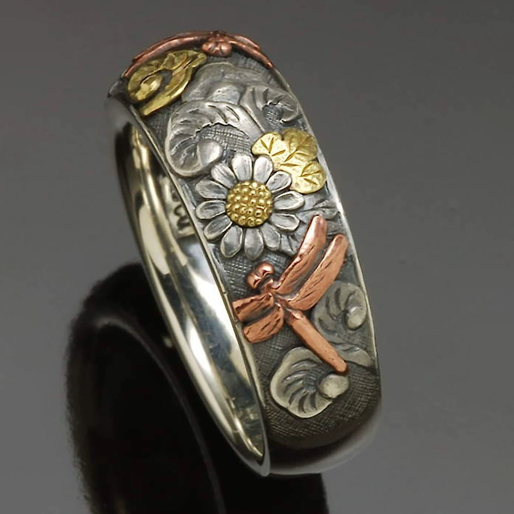 (Cross-border trading), retro ring, wish, European style, flowered, direct factory sales