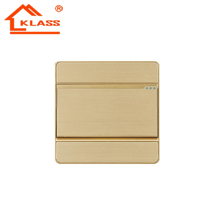 几内亚外销出口86型金色铝拉丝变态点开关平板墙壁一开双控开关