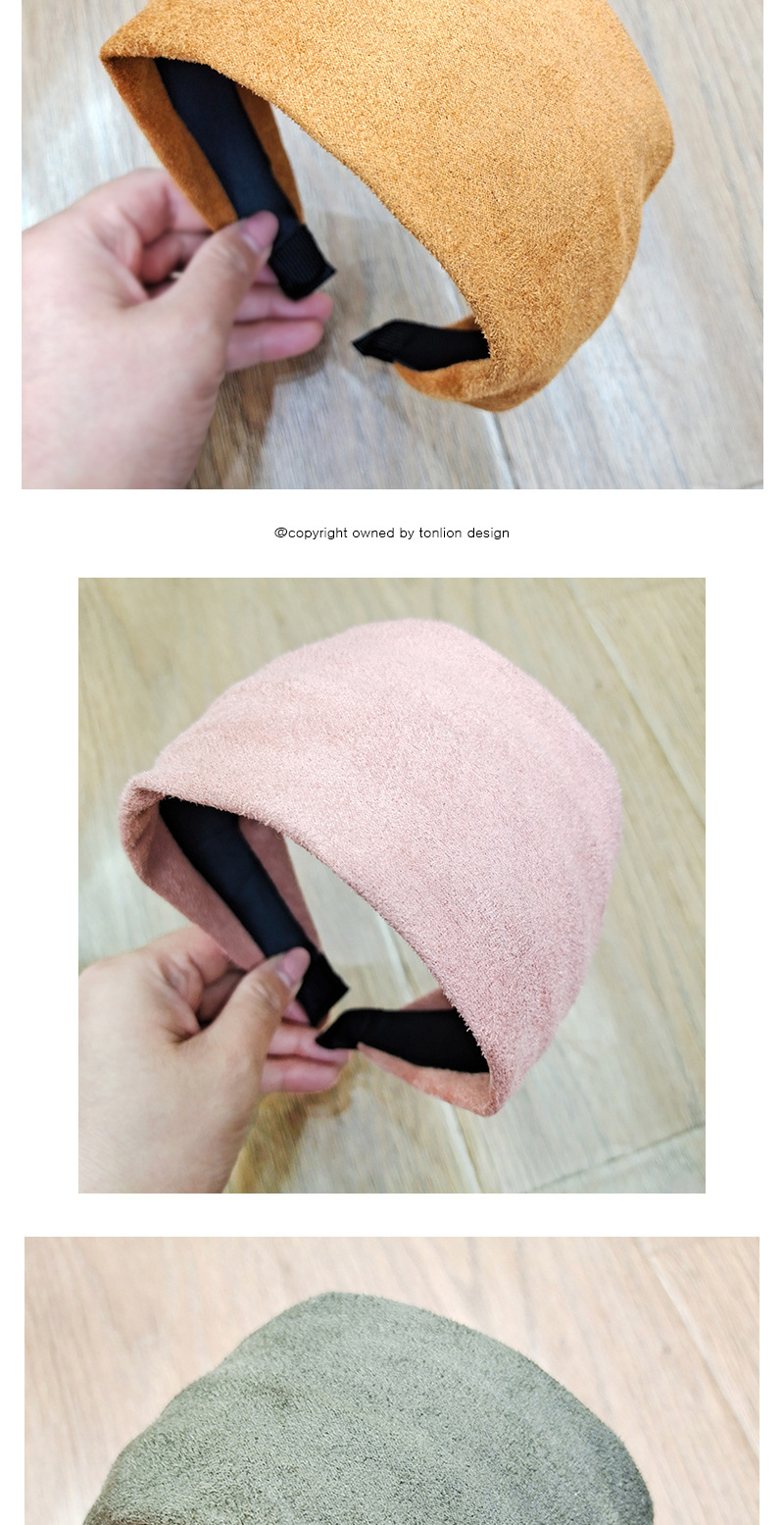 Korea's New Suede  Wide-sided Solid Color  Headband display picture 4