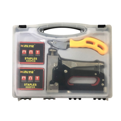 Manual Pistols With three Code Nailer Stapler Type U Nail gun Oil Painting Martin Plastic Tool Box