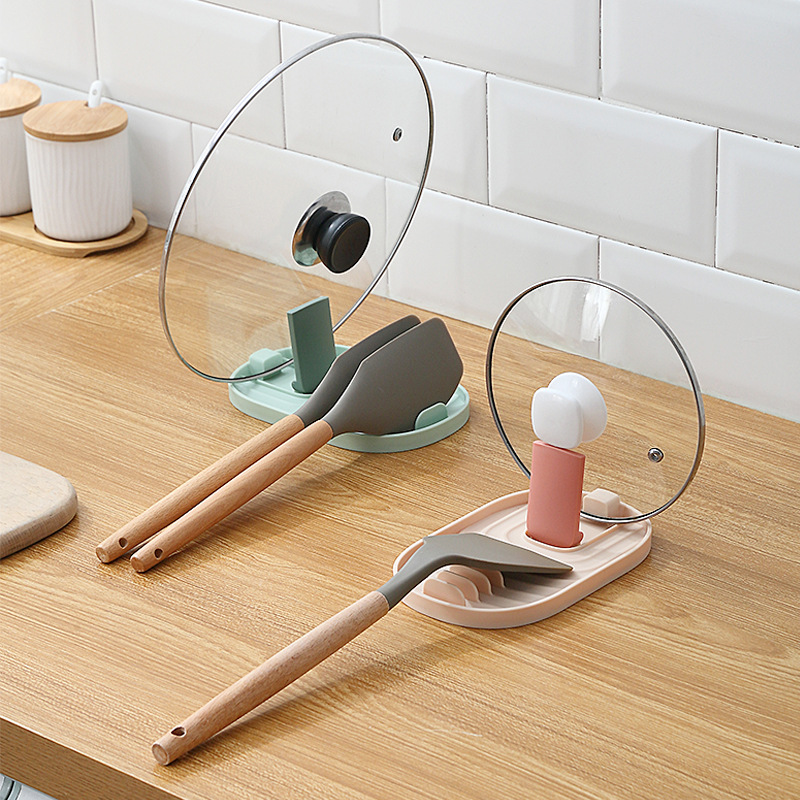 A097 simple y práctico cocina olla tapa Espátula rack de almacenamiento de rack olla tapa de almacenamiento estante multifuncional cuchara pala estera