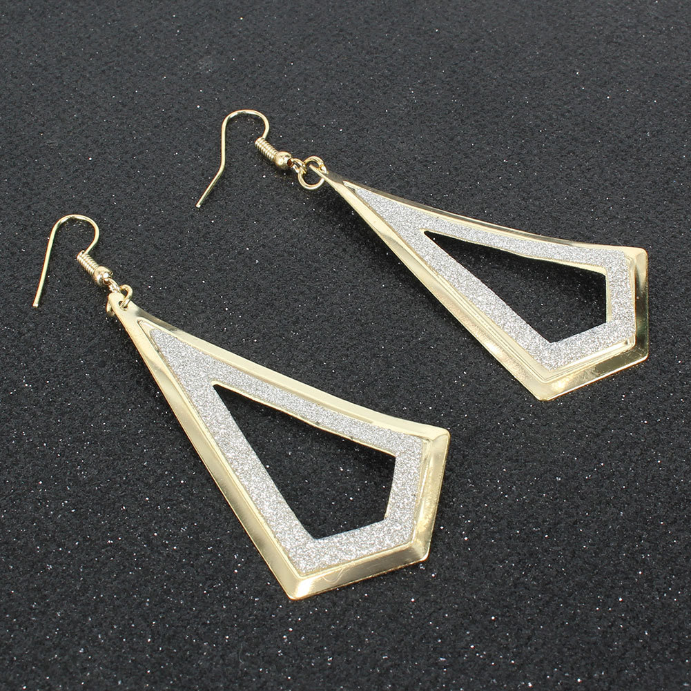 Fashion Earrings Frosted Diamond Hollow Earrings Simple Alloy Retro Earrings Wholesale Nihaojewelry display picture 3