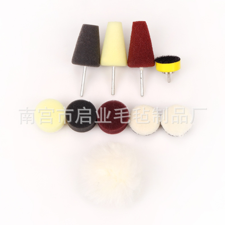 0.5-1寸夹杆式抛光海绵盘10件套软轴夹杆海绵磨头亮条细节抛光套|ms