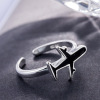 Airplane, ring, one size accessory, 2020, new collection, 925 sample silver, simple and elegant design, South Korea, wholesale