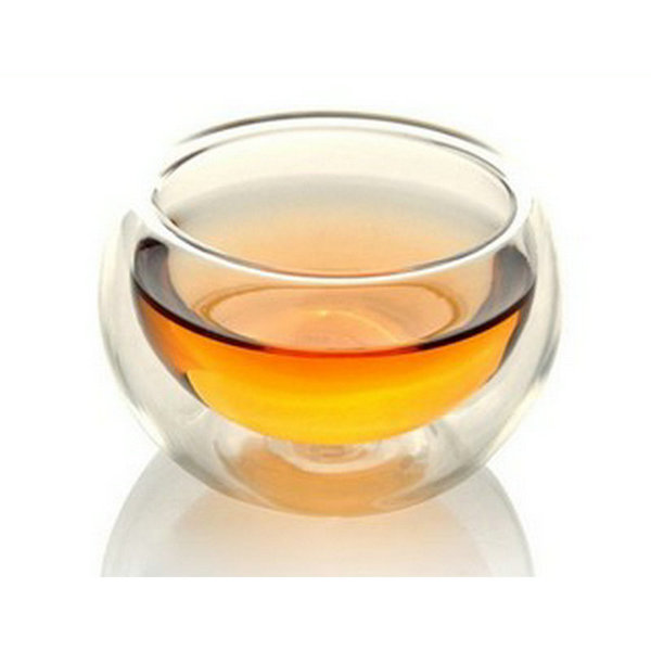 Glass double-layer tea set