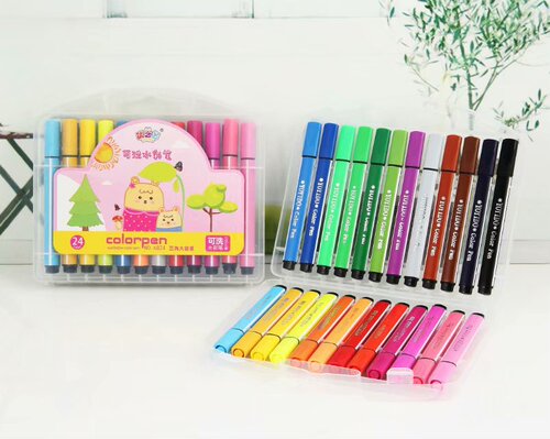 Triangular watercolor pens 12 colors 24 colors 36 colors 48 colors washable children's painting set kindergarten gift box color pens