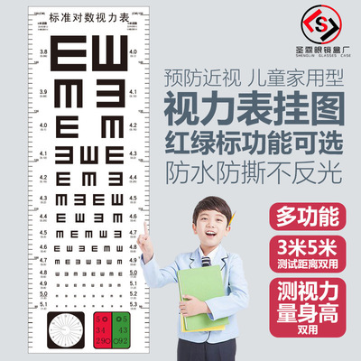 Manufactor supply Poster standard Logarithmic Visual acuity chart thickening Vision height Myopia Test Table customized