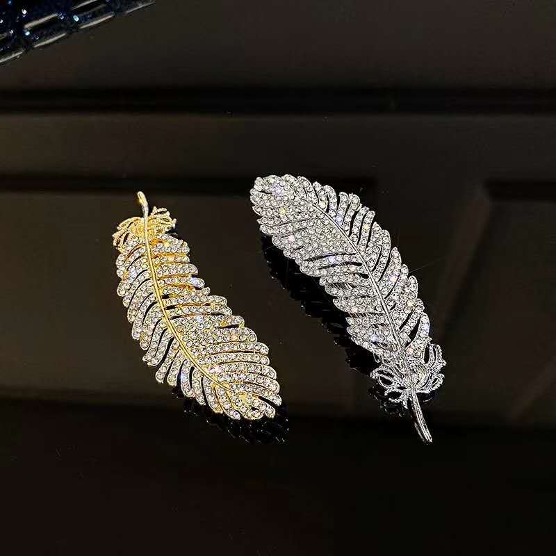 Korean Full Diamond Feather Hairpin display picture 1