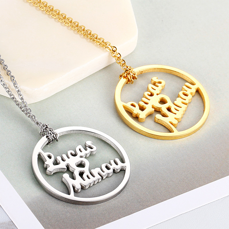 Titanium Steel 18K Gold Plated Fashion Plating Letter Pendant Necklace display picture 4