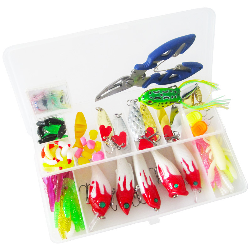 路亚饵套装米诺VIB旋转亮片单尾软虫t尾鱼铅头钩雷蛙配件渔具|ms