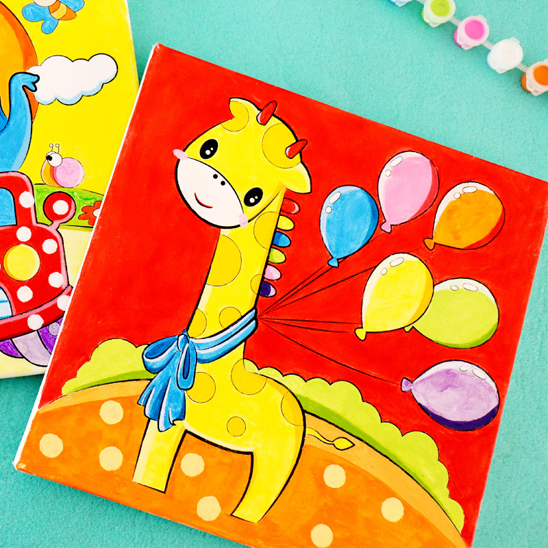 幼儿园画画本儿童手工diy涂鸦画布宝宝创意绘画益智填色涂色画本