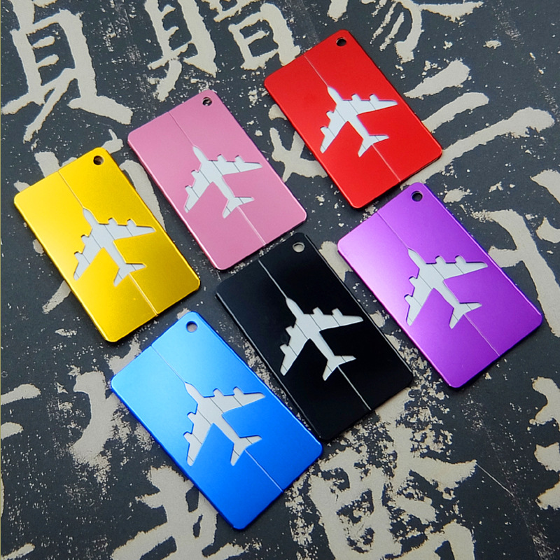Aluminum alloy luggage tag metal anti-lost luggage tag aircraft tag boarding shipping tag free engraving name