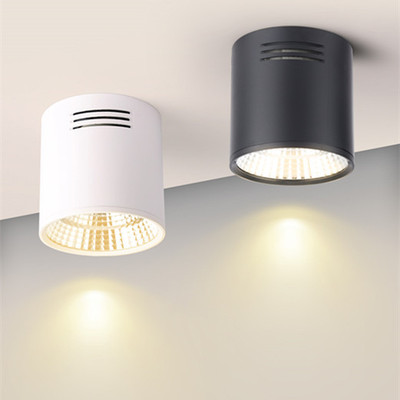 圓形led明裝筒燈 全套吊頂天花明裝免開孔吸頂吊線cob射燈7w10w